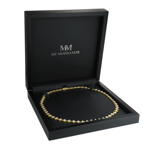 Pentara - Collar tennis de moissanita con engaste pavé