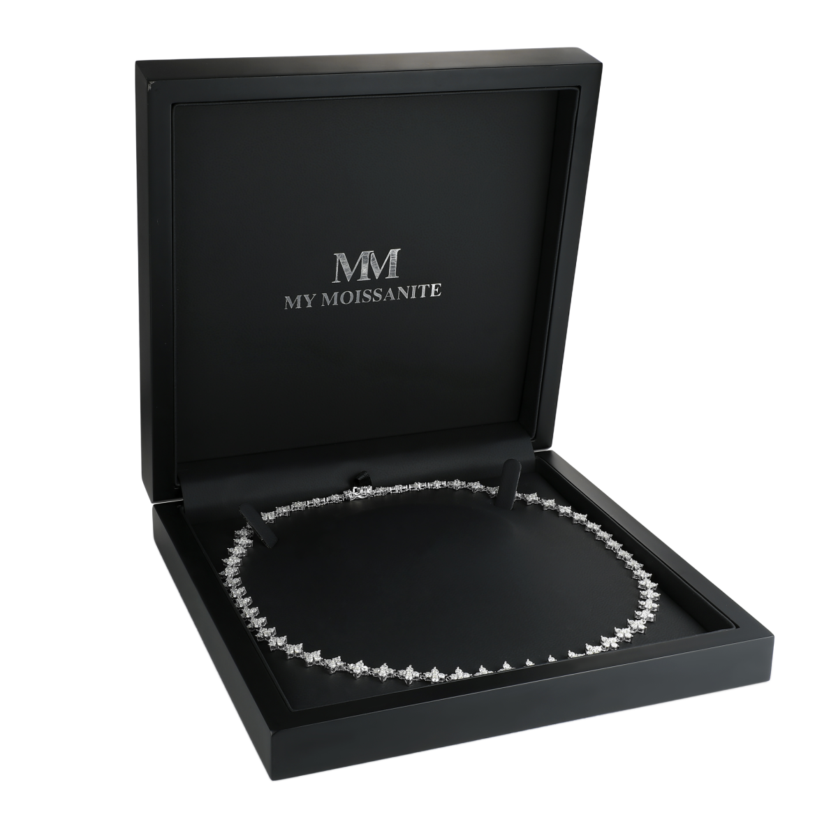 Pentara - Collar tennis de moissanita con engaste pavé