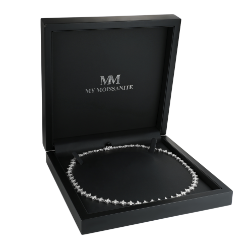 Pentara - Collar tennis de moissanita con engaste pavé