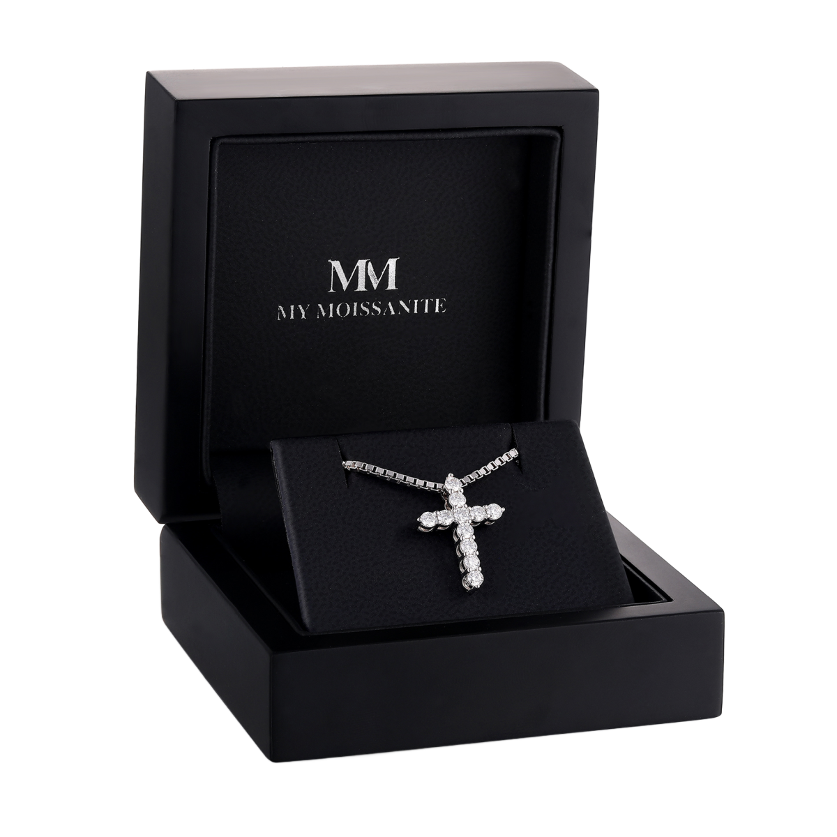 Divinity - Colgante de cruz de moissanita
