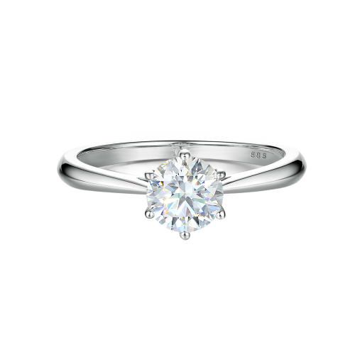 Ella - Anillo de Compromiso Solitario de Moissanita