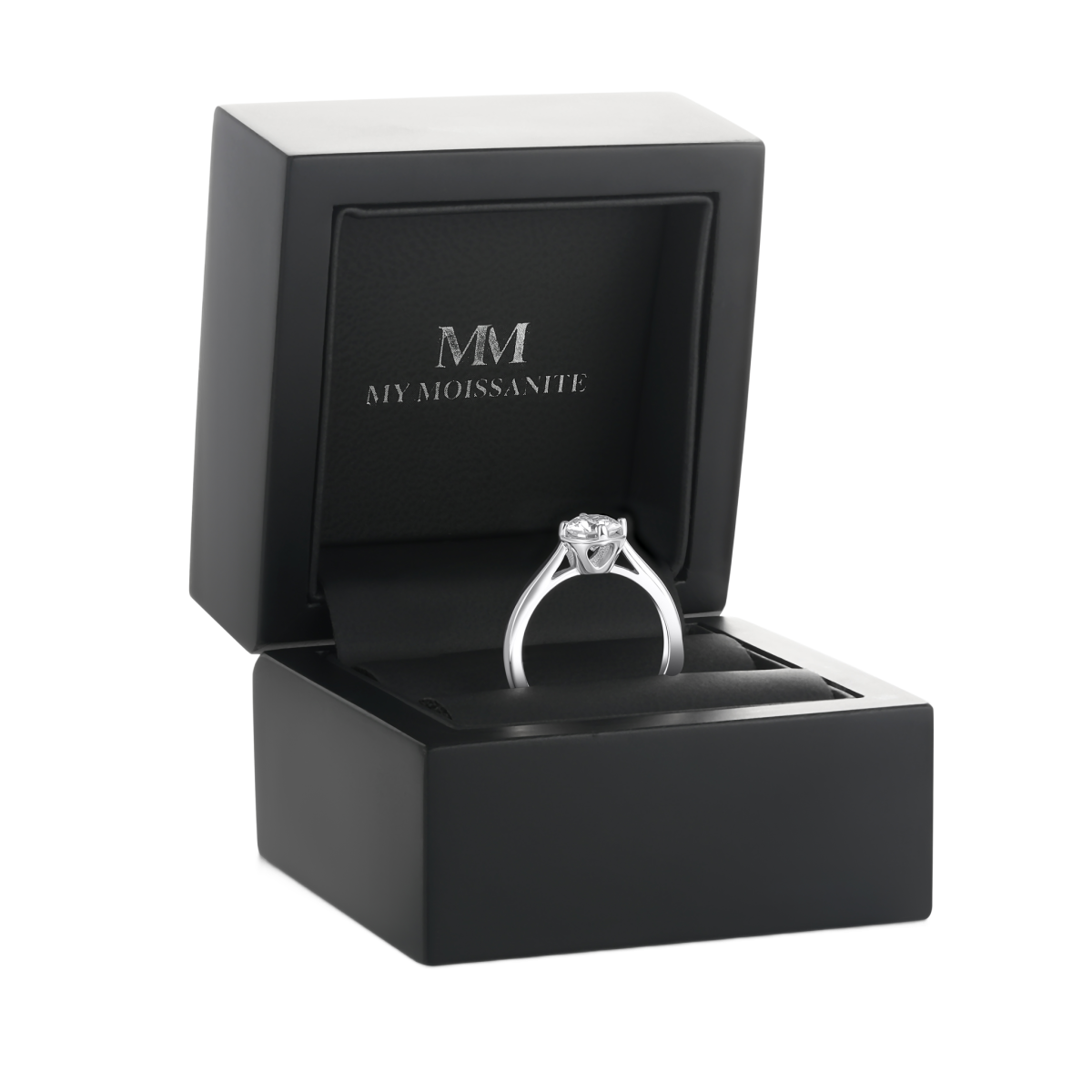 Unum - Anillo Solitario Ajustable de Moissanita