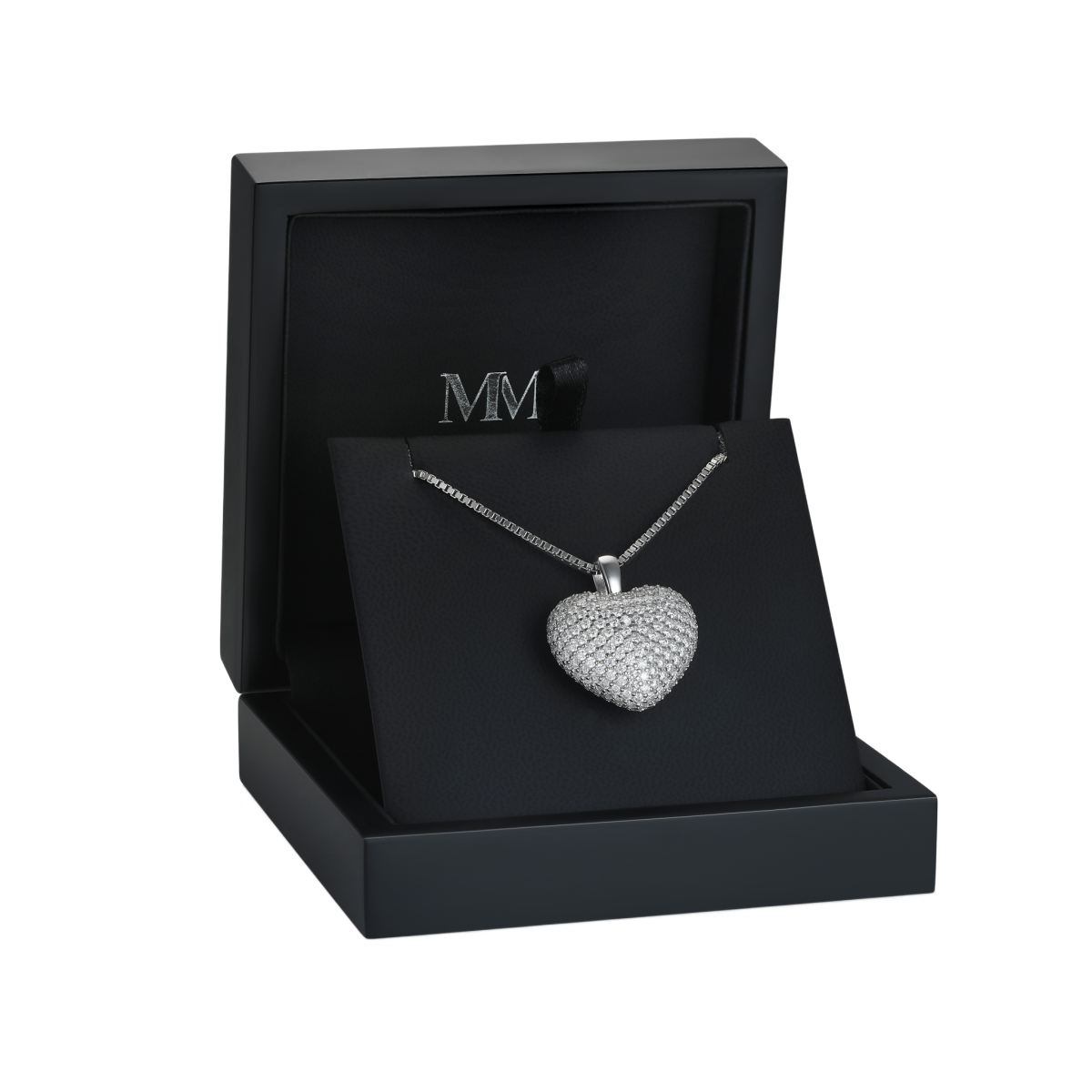 Serenade - Colgante de Moissanita en Forma de Corazón con Pavé