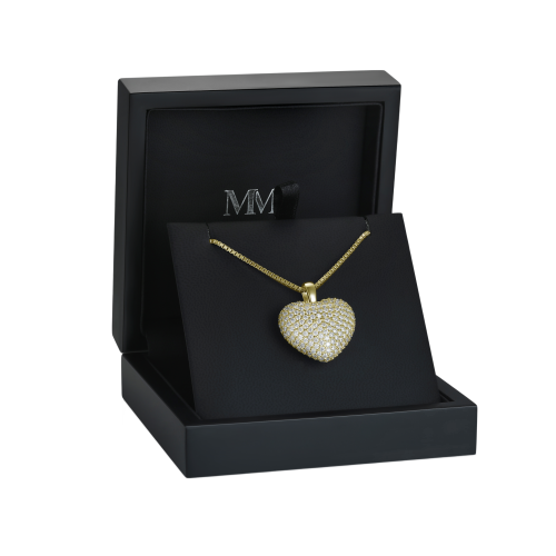 Serenade - Colgante de moissanita en forma de corazón con pavé