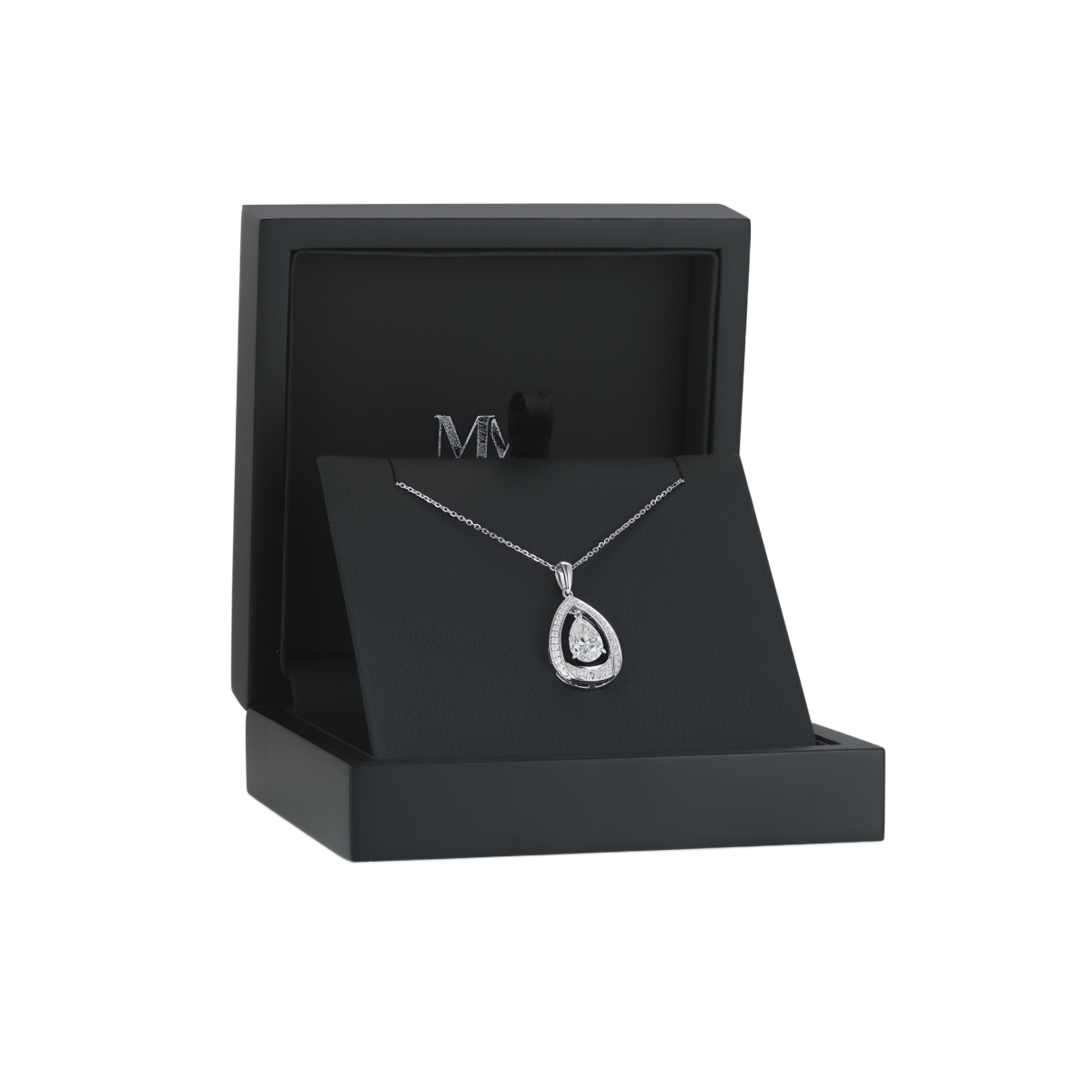 Pendula – Colgante de moissanita en forma de lágrima con la elegancia del doble halo