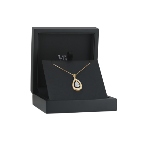 Pendula – Colgante de moissanita en forma de lágrima con la elegancia del doble halo