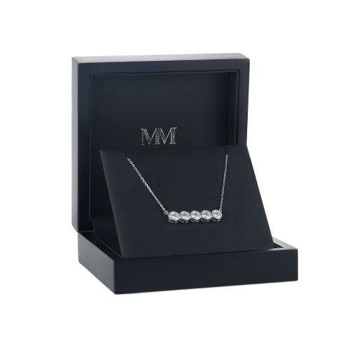 Quinta - collar de cinco piedras de moissanita con engaste en bisel