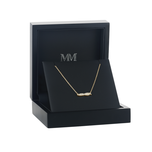 Astrid - Collar de moissanita inspirado en la talla marquesa con engaste pavé